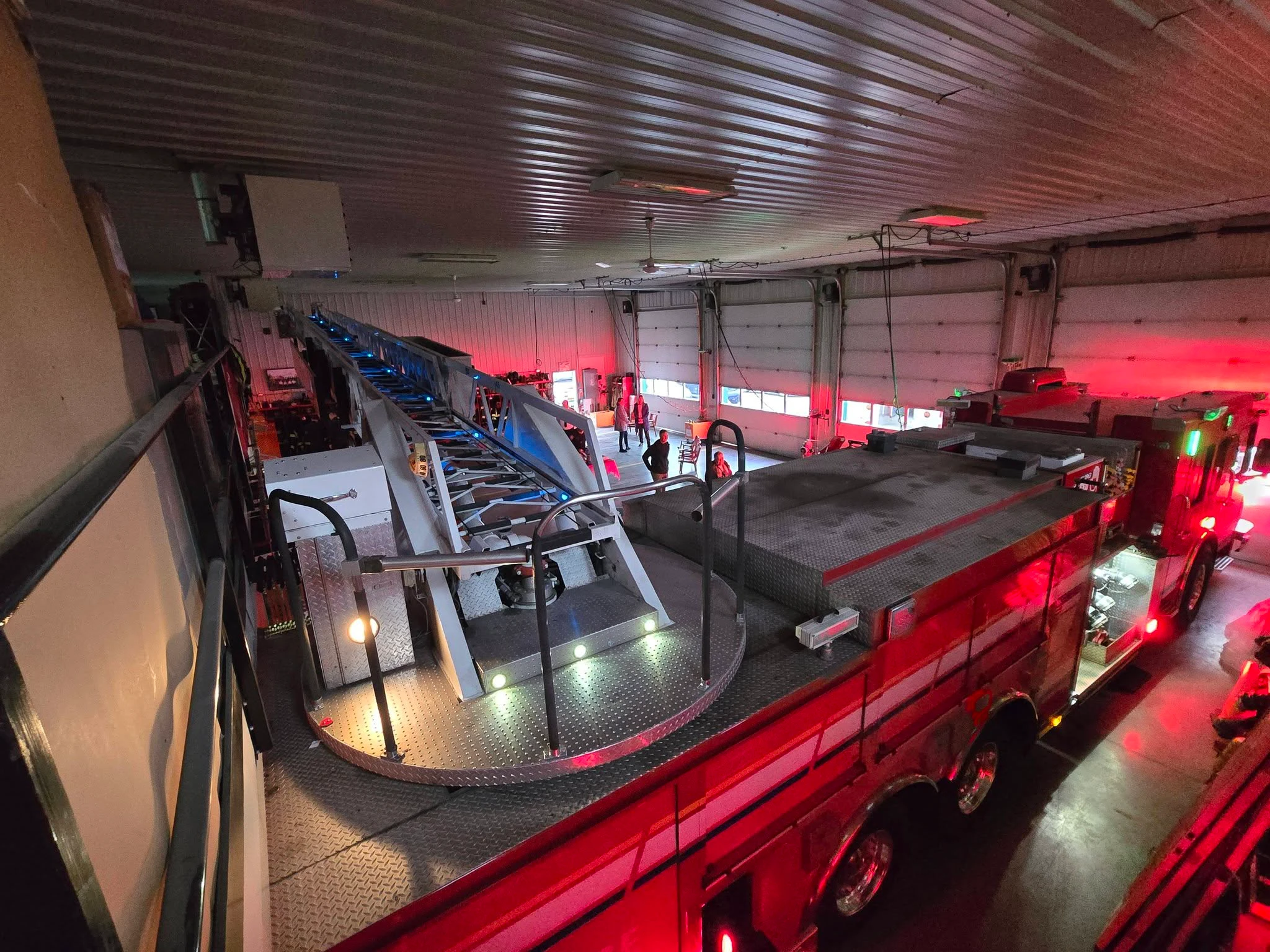 Vue du camion échelle depuis la mezzanine